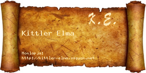 Kittler Elma névjegykártya